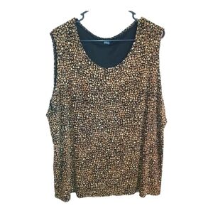 NYPL travelers liquid knit sleeveless business casual blouse shirt top sz 3X